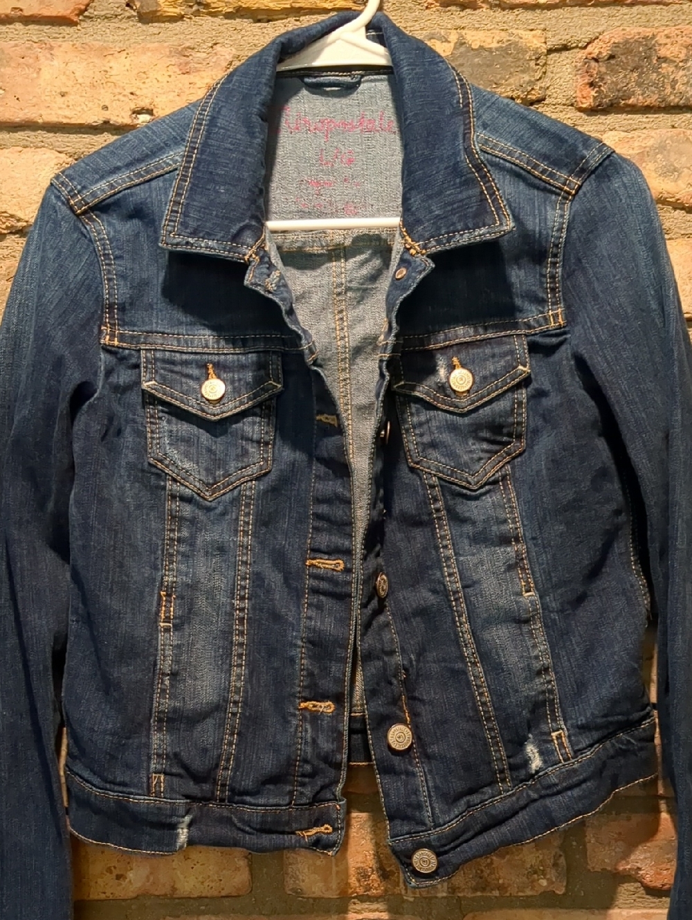 Aeropostale Women's Dark Blue Jean Jacket, Size Large